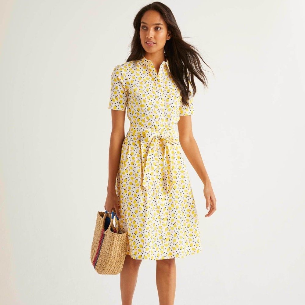 Boden Anastasia Shirtdress Lemon Fruit